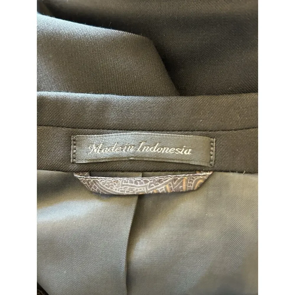 Ralph Lauren Macys 44‎ Men’s 100% Wool 2-Button Blazer Sport Suit Jacket Black